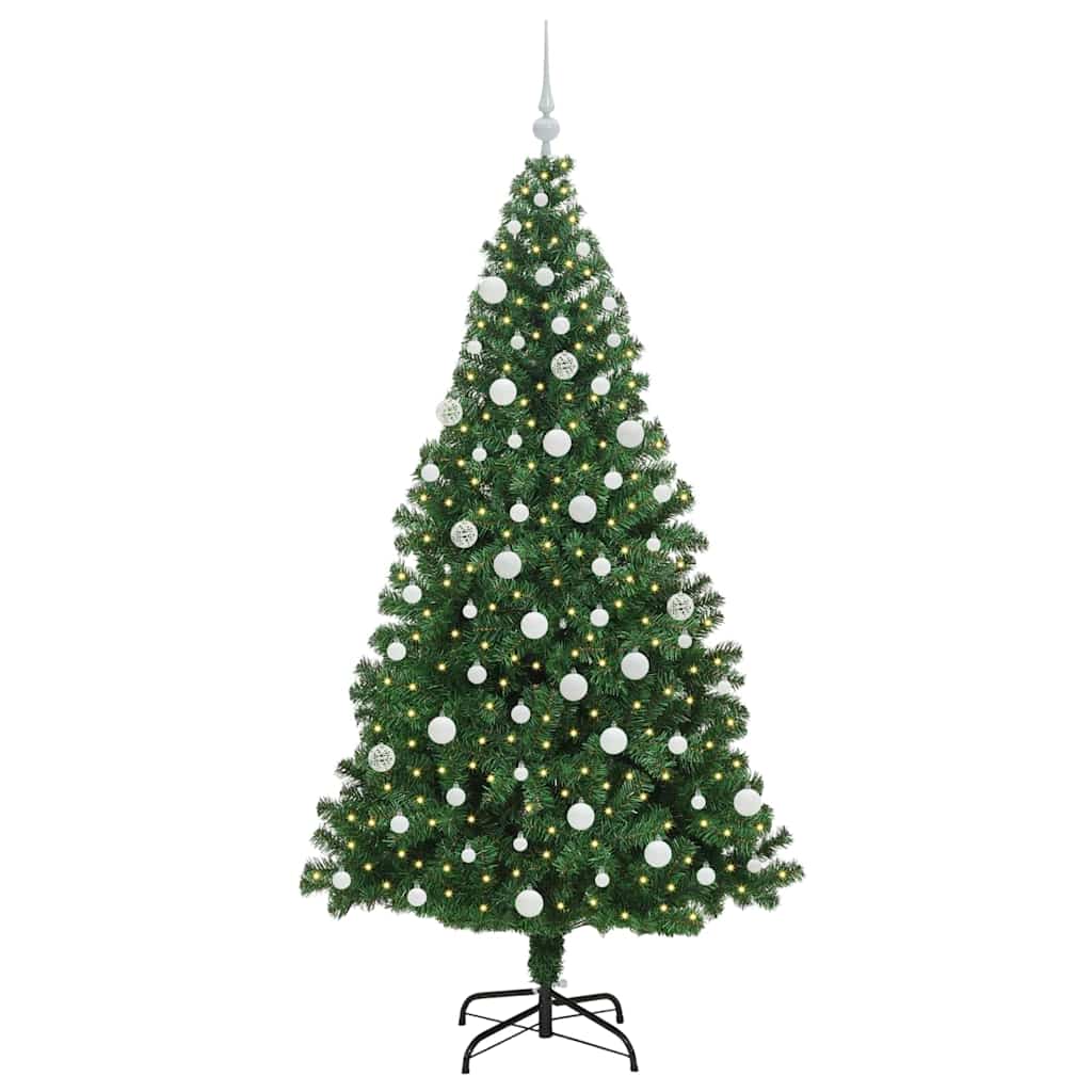 Artificial Christmas Tree with 300 LEDs with Stand Green 180 cm
