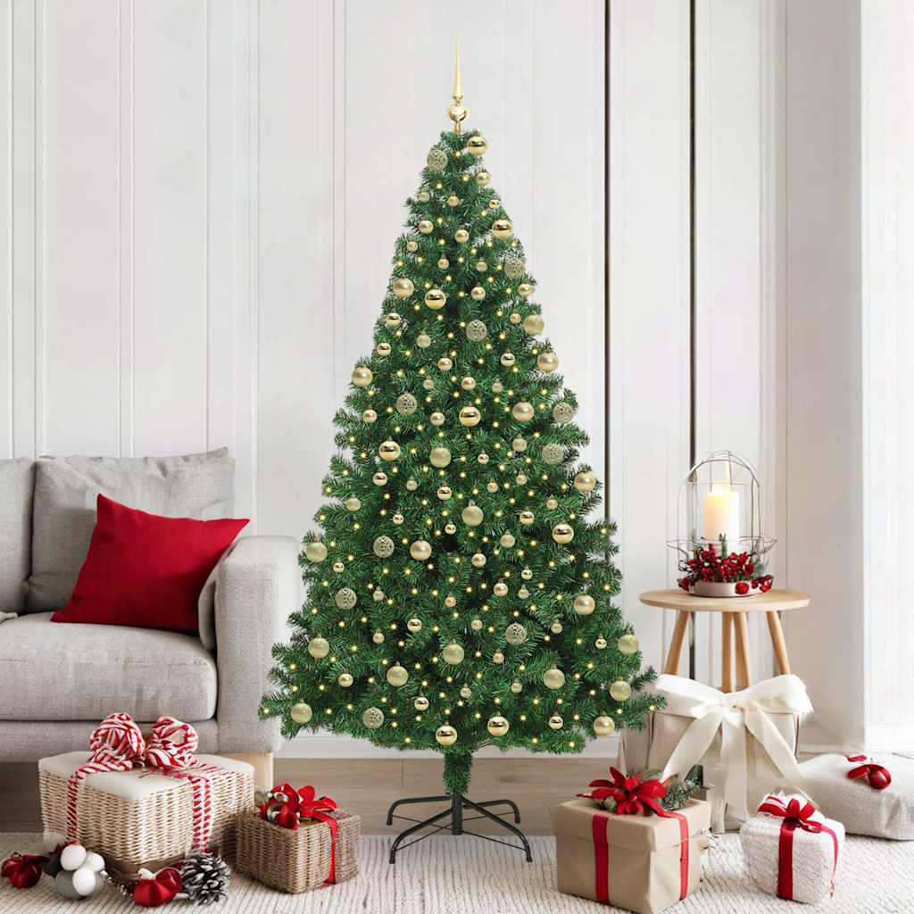 Artificial Christmas Tree with 300 LEDs with Stand Green 180 cm