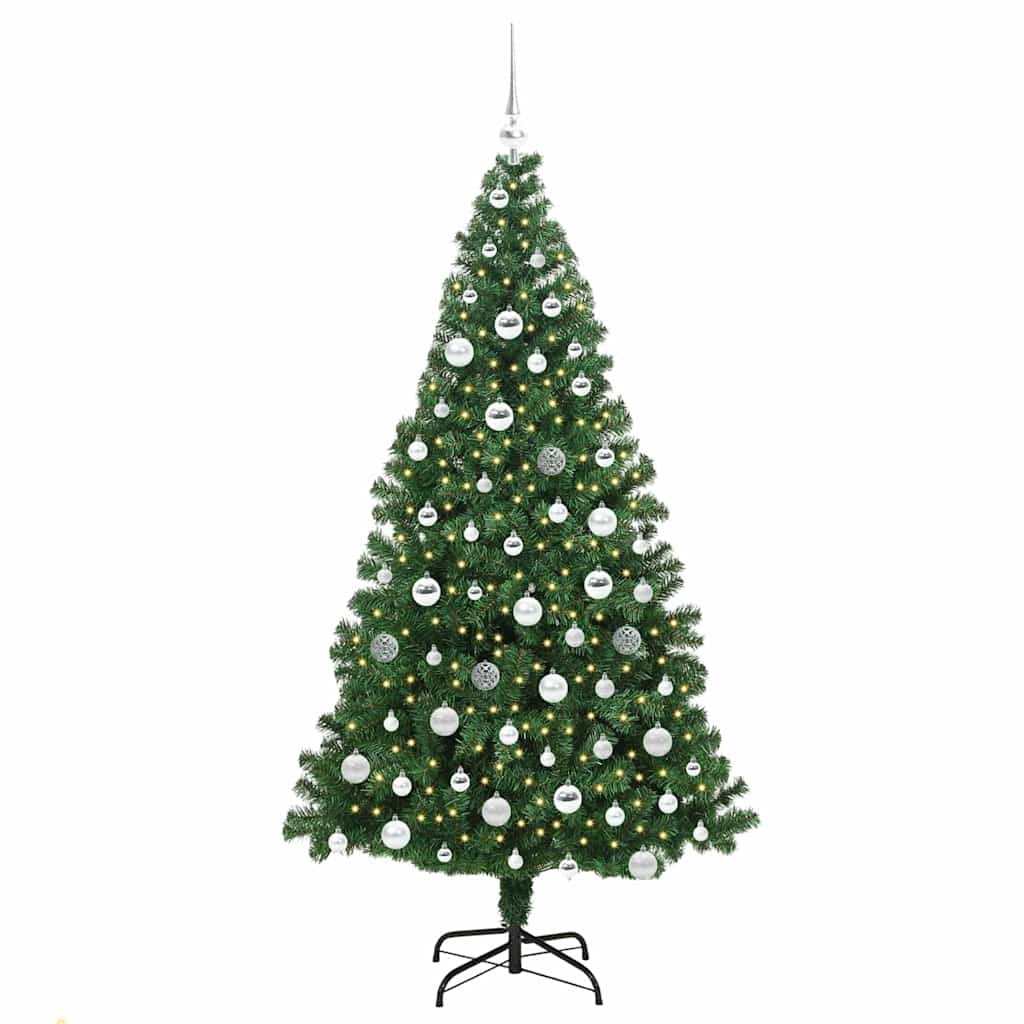 Artificial Christmas Tree with 300 LEDs with Stand Green 180 cm