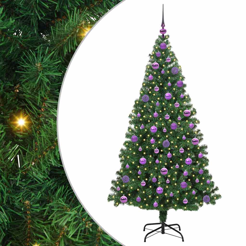 Artificial Christmas Tree with 300 LEDs with Stand Green 180 cm