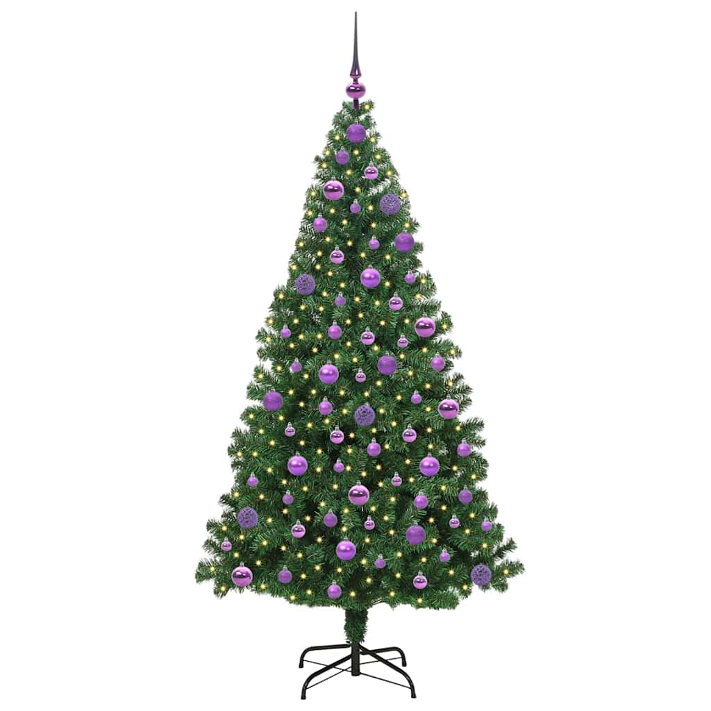 Artificial Christmas Tree with 300 LEDs with Stand Green 180 cm