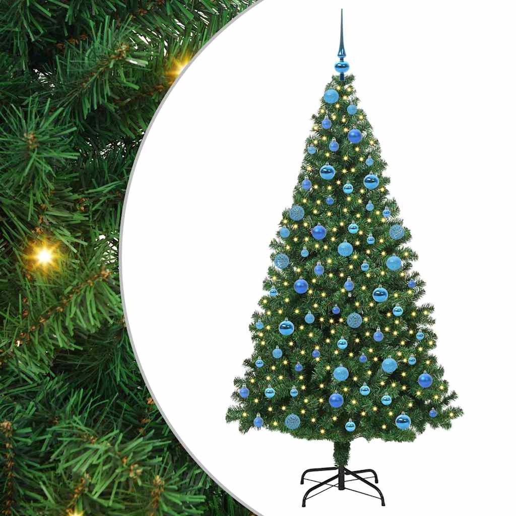 Artificial Christmas Tree with 300 LEDs with Stand Green 180 cm