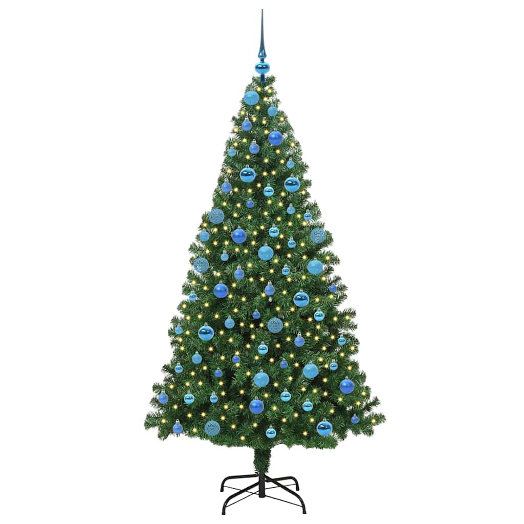 Artificial Christmas Tree with 300 LEDs with Stand Green 180 cm