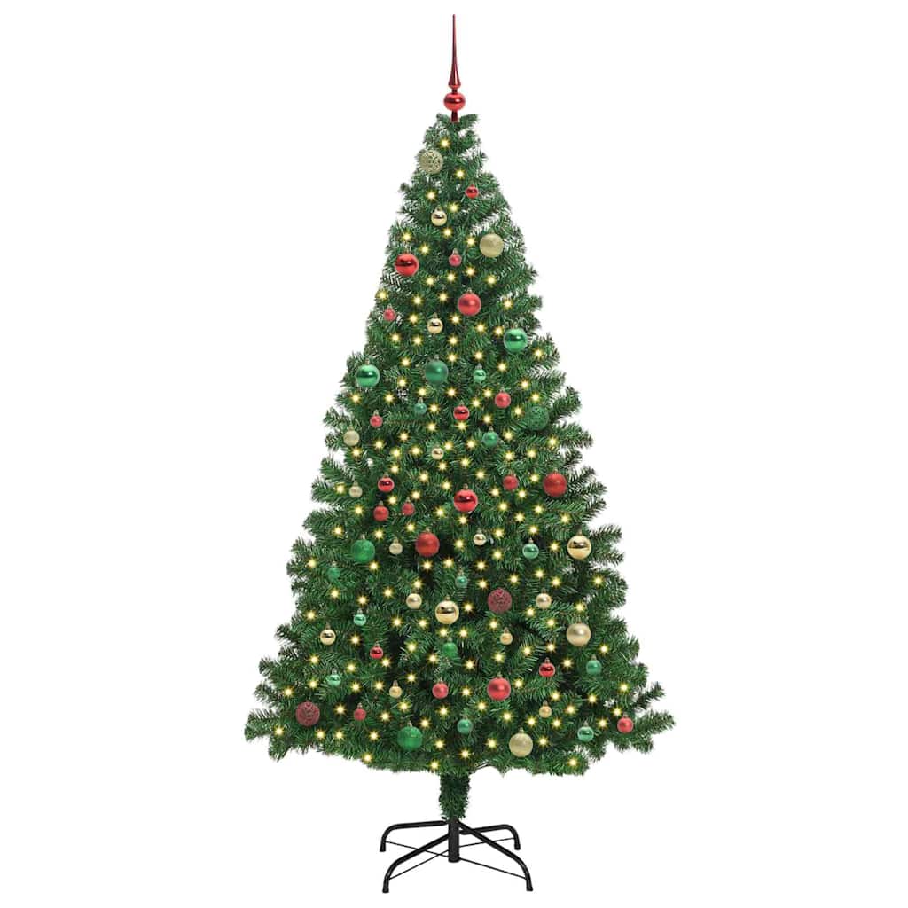 Artificial Christmas Tree with 300 LEDs with Stand Green 180 cm