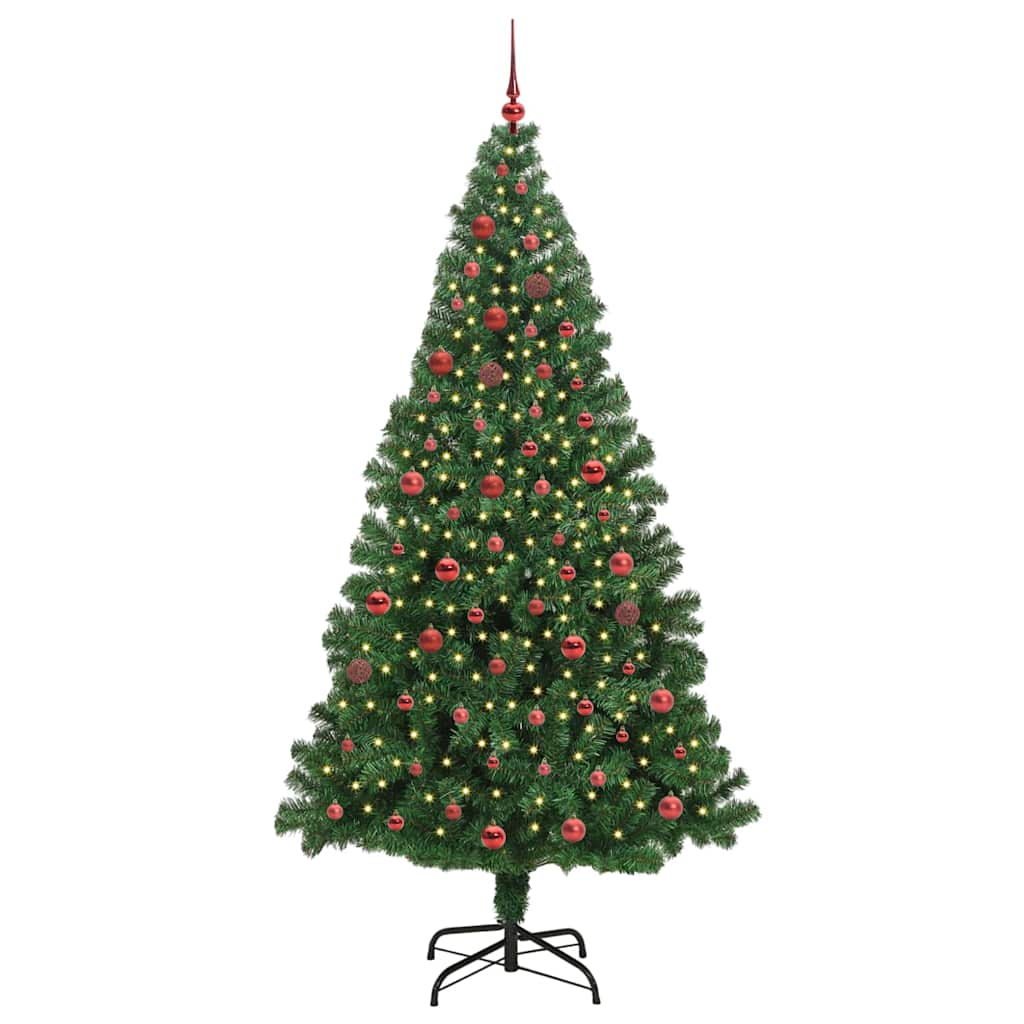 Artificial Christmas Tree with 300 LEDs with Stand Green 210 cm