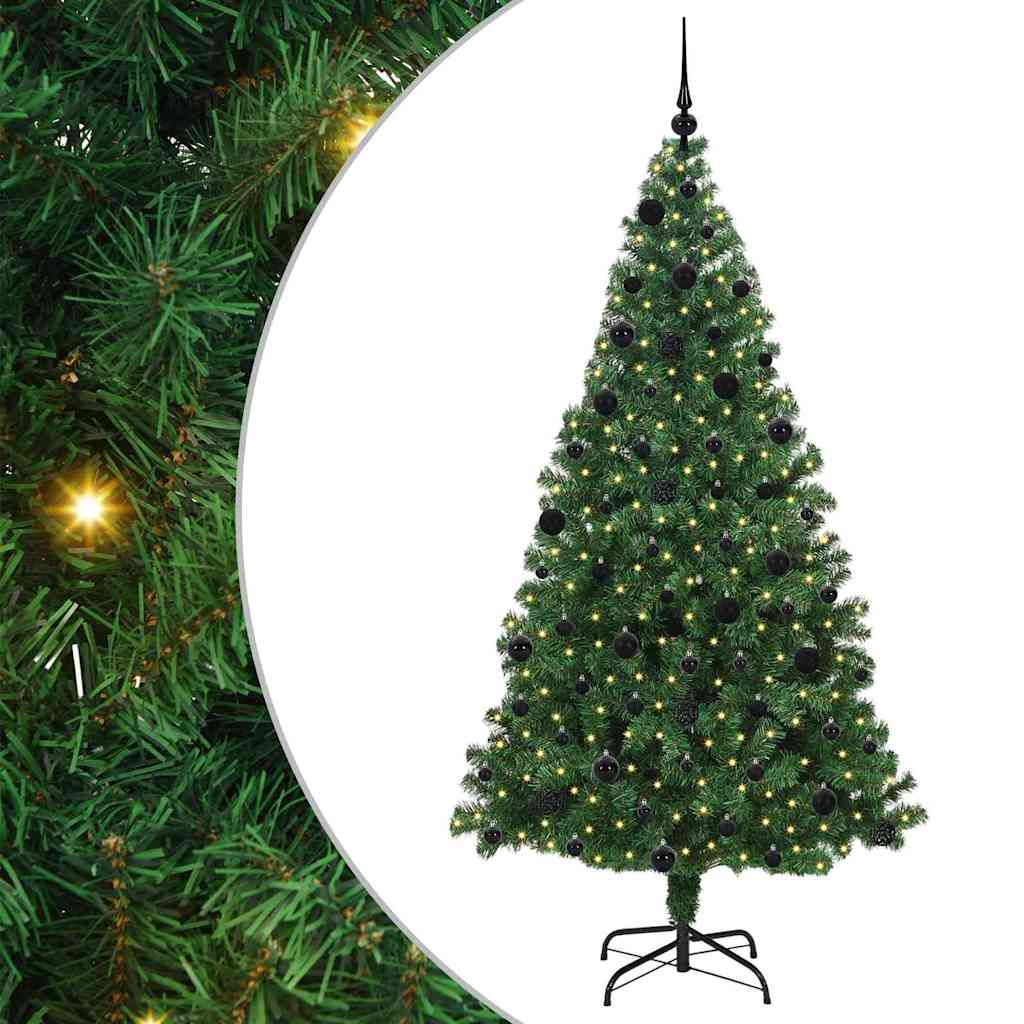 Artificial Christmas Tree with 300 LEDs with Stand Green 210 cm