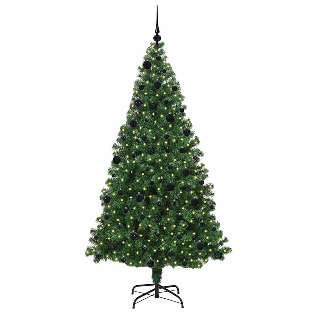 Artificial Christmas Tree with 300 LEDs with Stand Green 210 cm