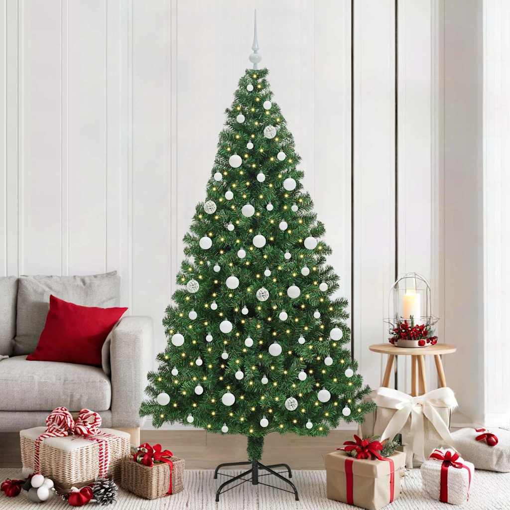 Artificial Christmas Tree with 300 LEDs with Stand Green 210 cm