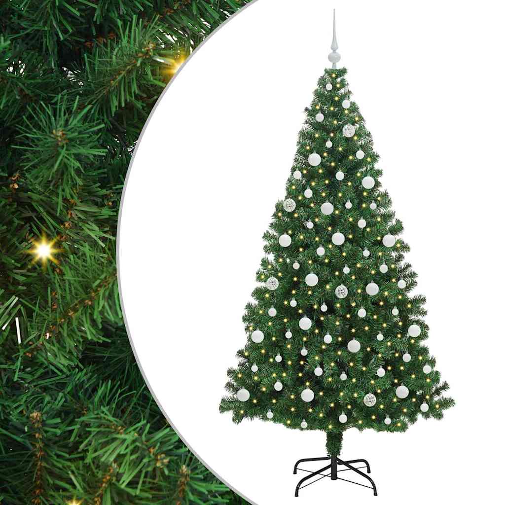 Artificial Christmas Tree with 300 LEDs with Stand Green 210 cm