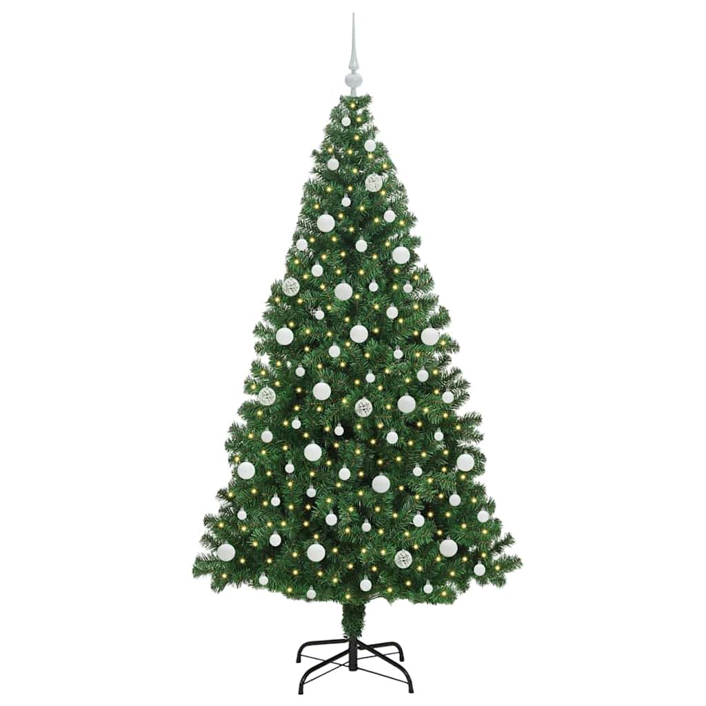 Artificial Christmas Tree with 300 LEDs with Stand Green 210 cm