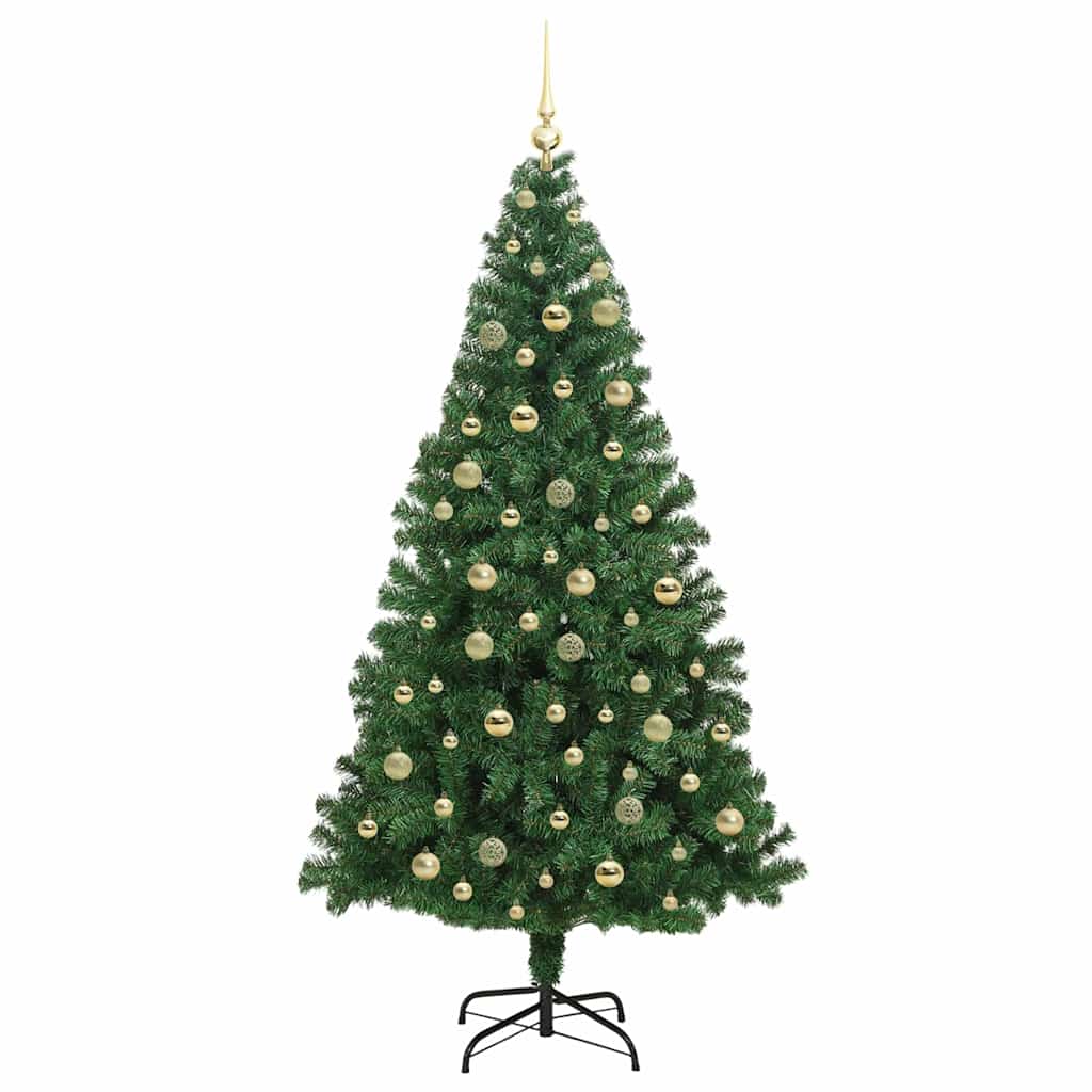 Artificial Christmas Tree with 300 LEDs with Stand Green 210 cm