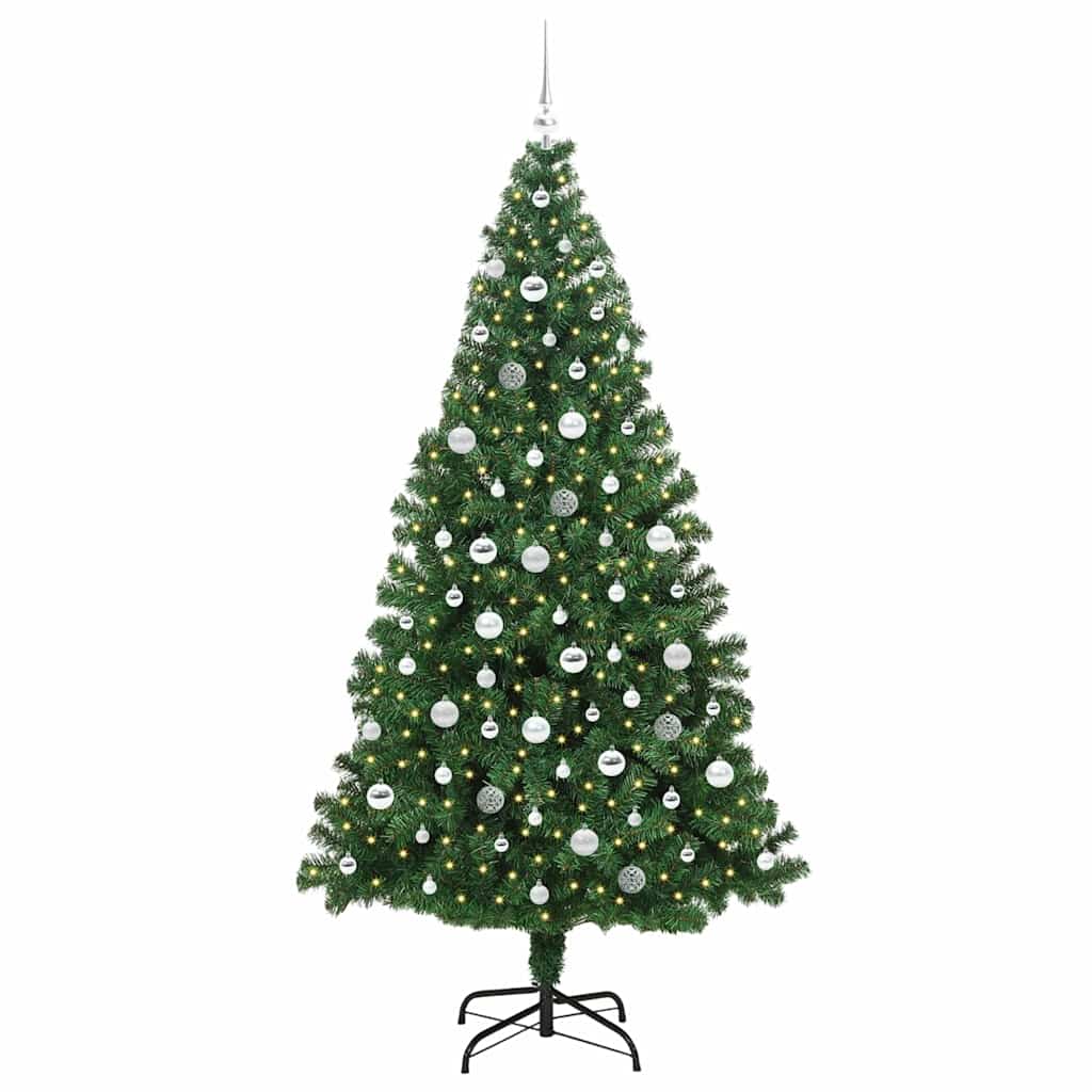 Artificial Christmas Tree with 300 LEDs with Stand Green 210 cm