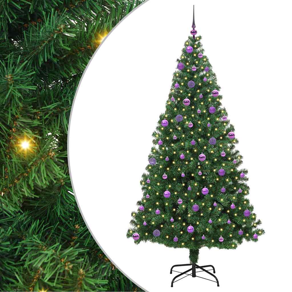 Artificial Christmas Tree with 300 LEDs with Stand Green 210 cm