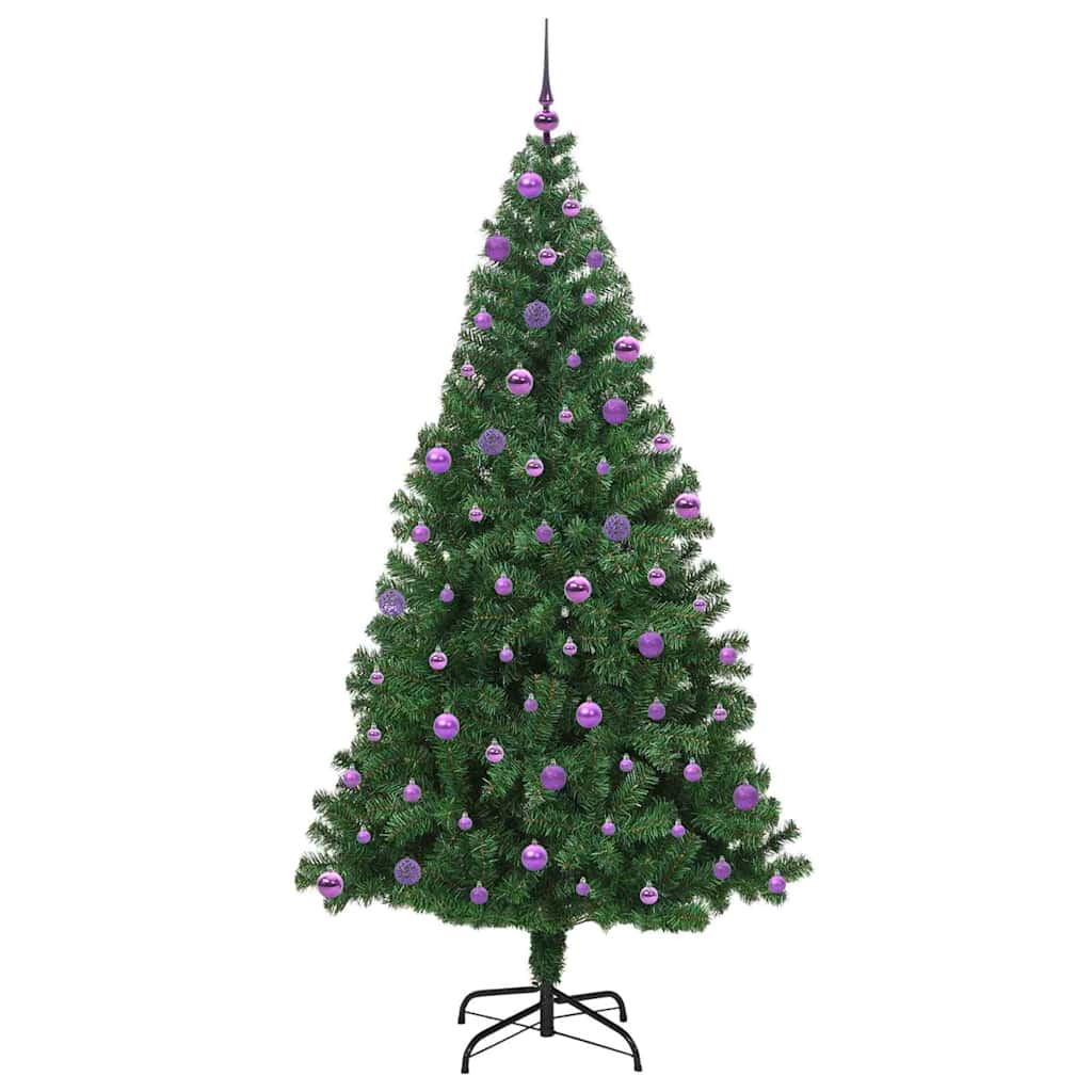 Artificial Christmas Tree with 300 LEDs with Stand Green 210 cm