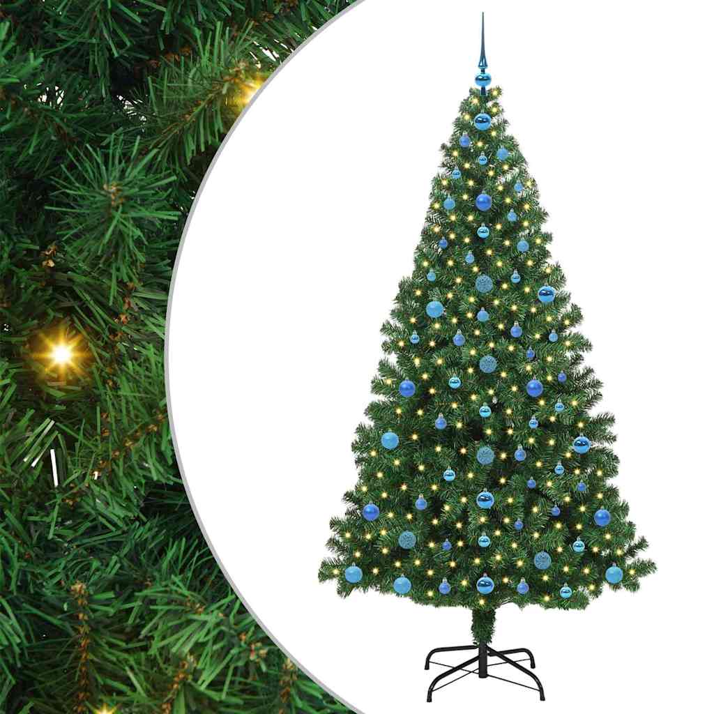 Artificial Christmas Tree with 300 LEDs with Stand Green 210 cm