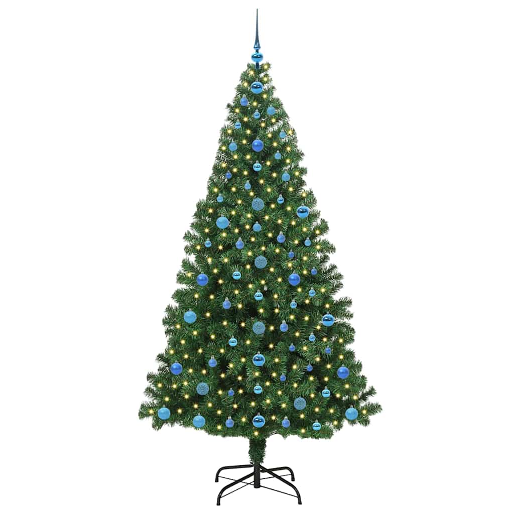 Artificial Christmas Tree with 300 LEDs with Stand Green 210 cm