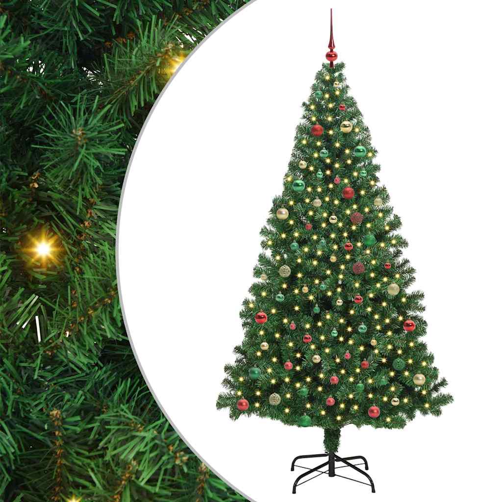 Artificial Christmas Tree with 300 LEDs with Stand Green 210 cm