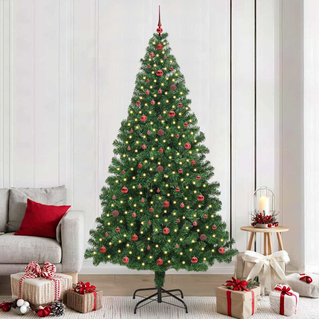 Artificial Christmas Tree with 300 LEDs with Stand Green 240 cm