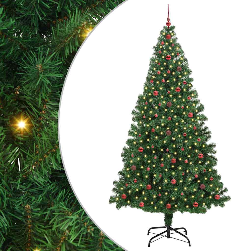 Artificial Christmas Tree with 300 LEDs with Stand Green 240 cm