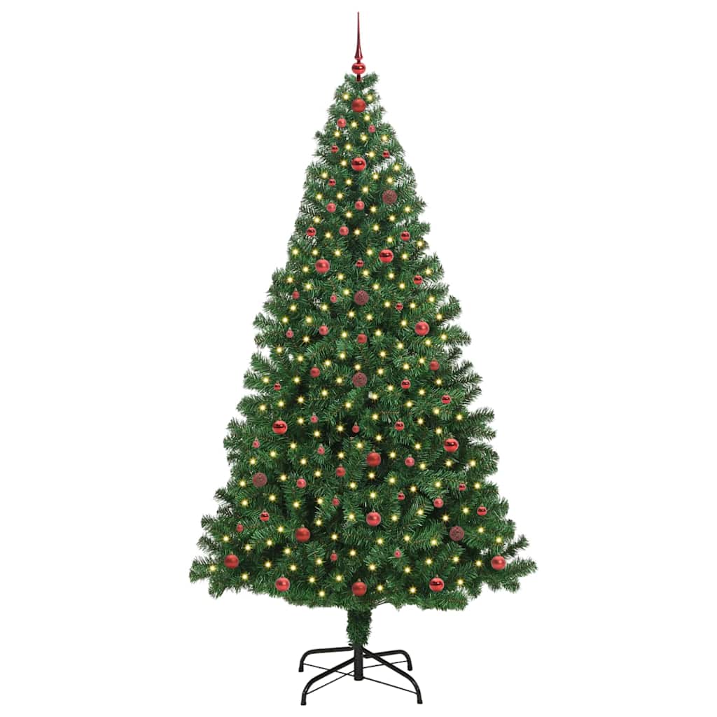 Artificial Christmas Tree with 300 LEDs with Stand Green 240 cm
