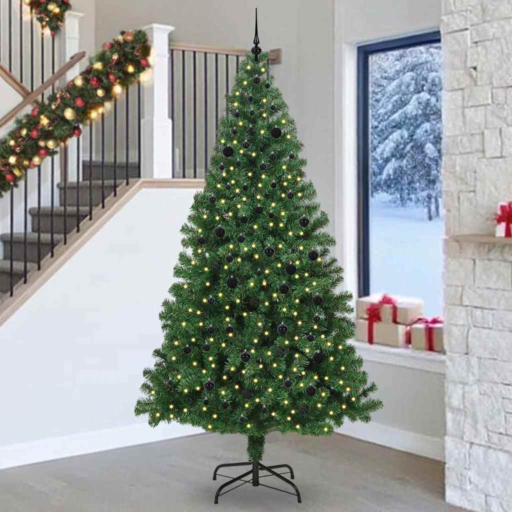 Artificial Christmas Tree with 300 LEDs with Stand Green 240 cm