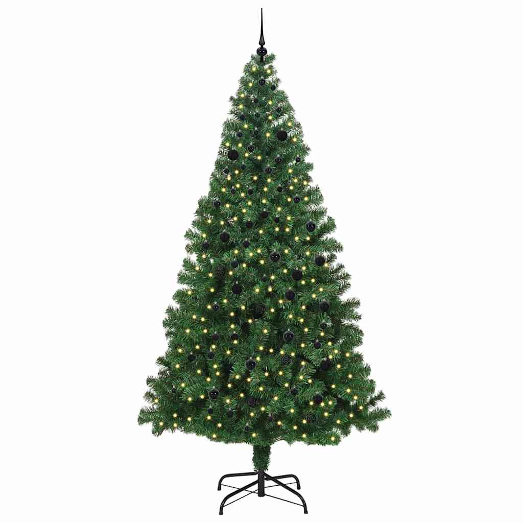 Artificial Christmas Tree with 300 LEDs with Stand Green 240 cm