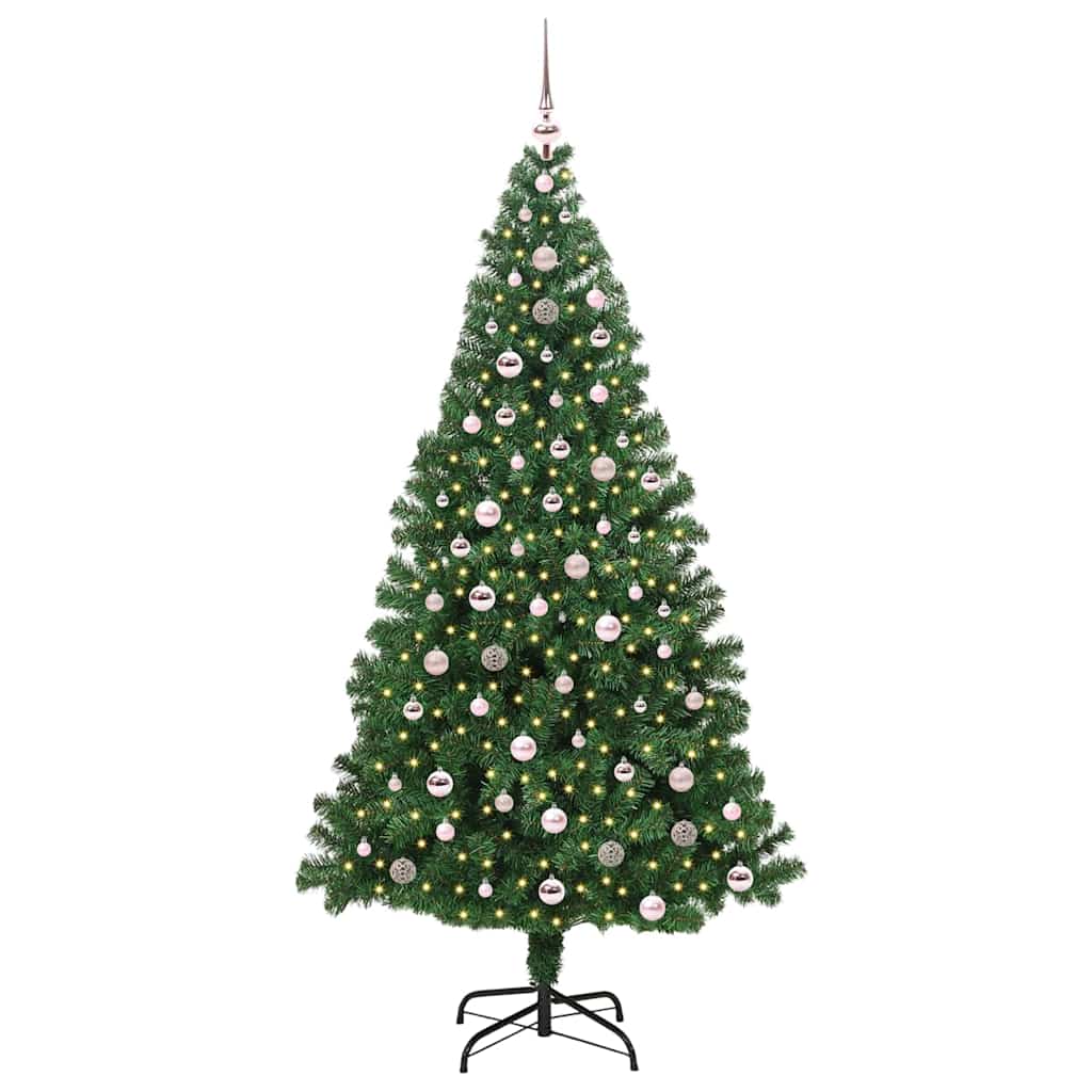 Artificial Christmas Tree with 300 LEDs with Stand Green 240 cm