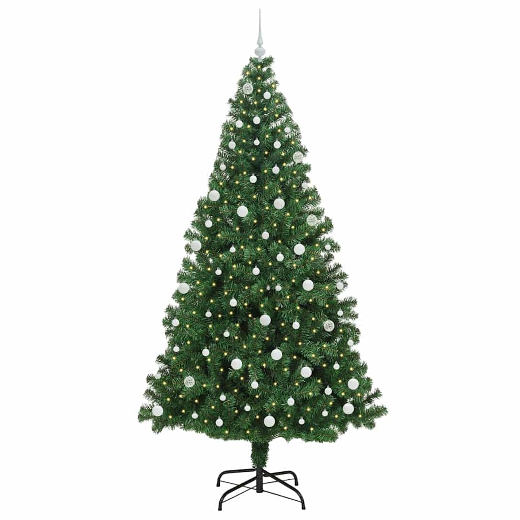 Artificial Christmas Tree with 300 LEDs with Stand Green 240 cm
