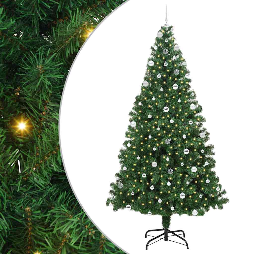 Artificial Christmas Tree with 300 LEDs with Stand Green 240 cm