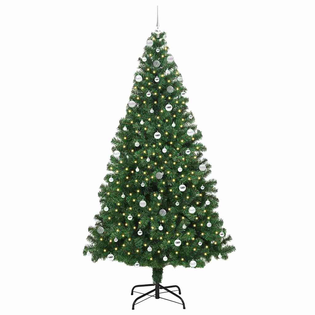 Artificial Christmas Tree with 300 LEDs with Stand Green 240 cm