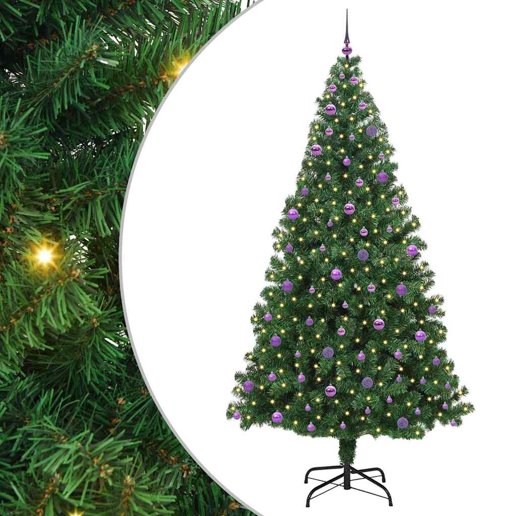 Artificial Christmas Tree with 300 LEDs with Stand Green 240 cm