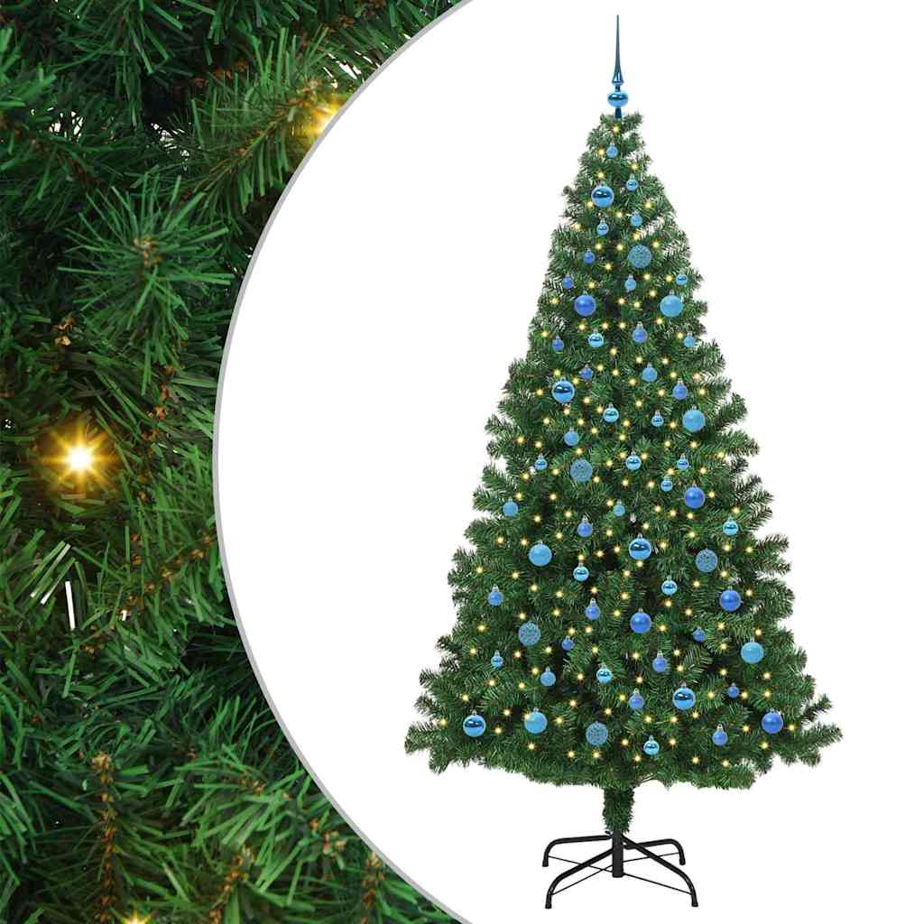 Artificial Christmas Tree with 300 LEDs with Stand Green 240 cm