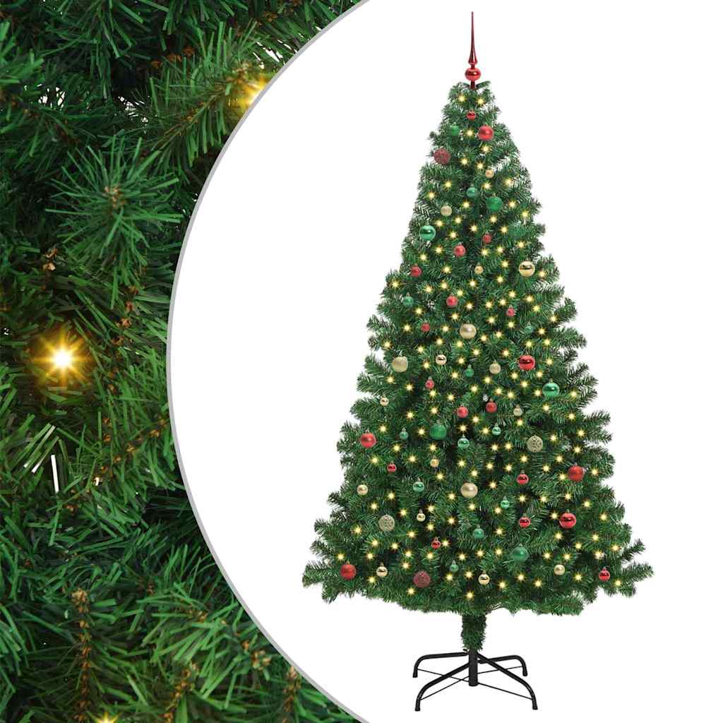 Artificial Christmas Tree with 300 LEDs with Stand Green 240 cm