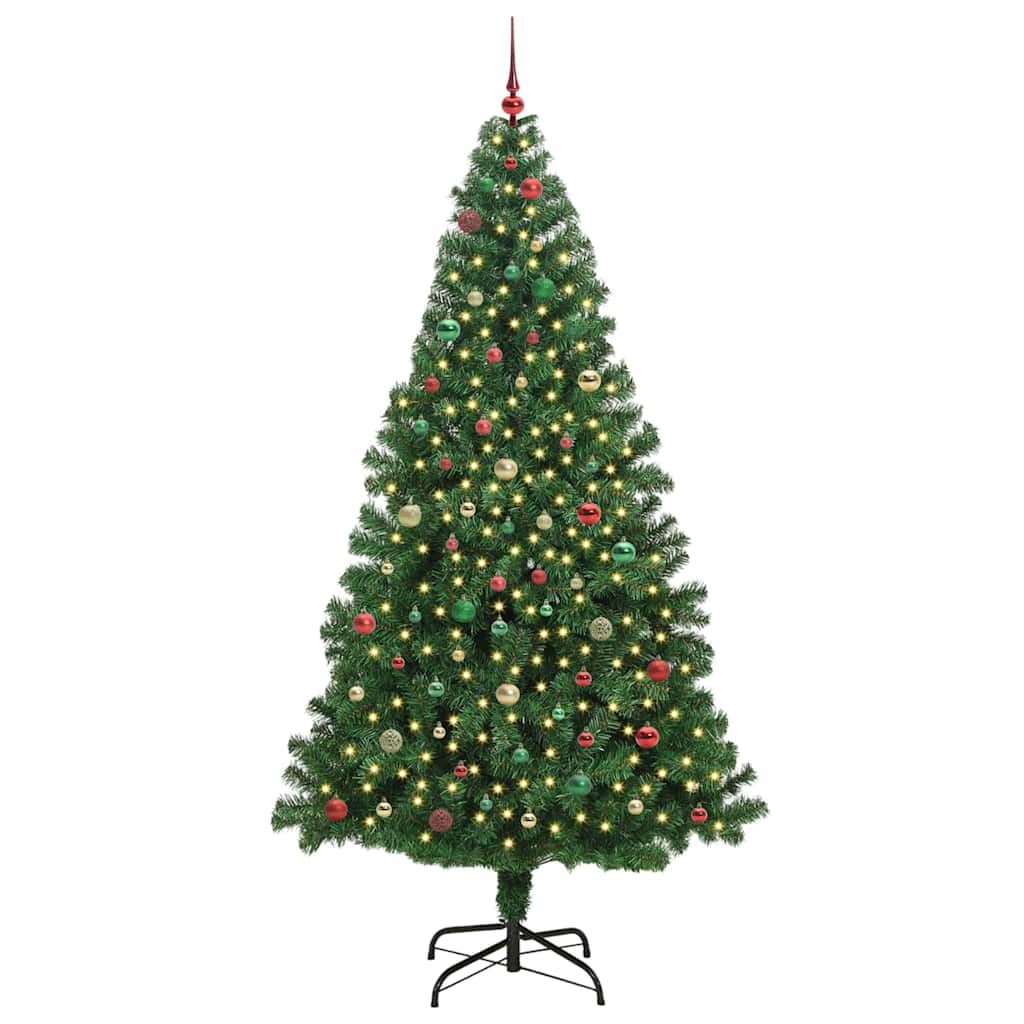 Artificial Christmas Tree with 300 LEDs with Stand Green 240 cm