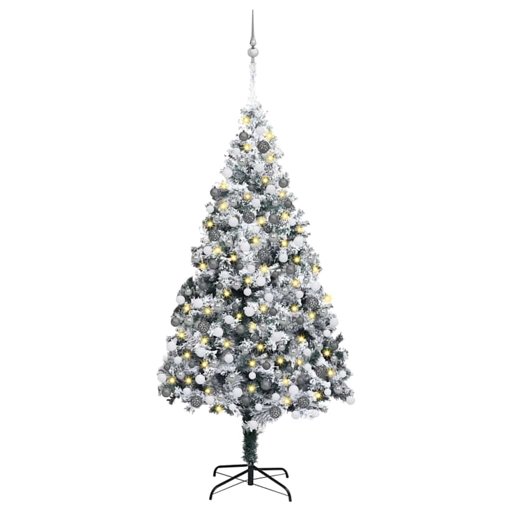 Artificial Christmas Tree with 300 LEDs with Stand Green 180 cm