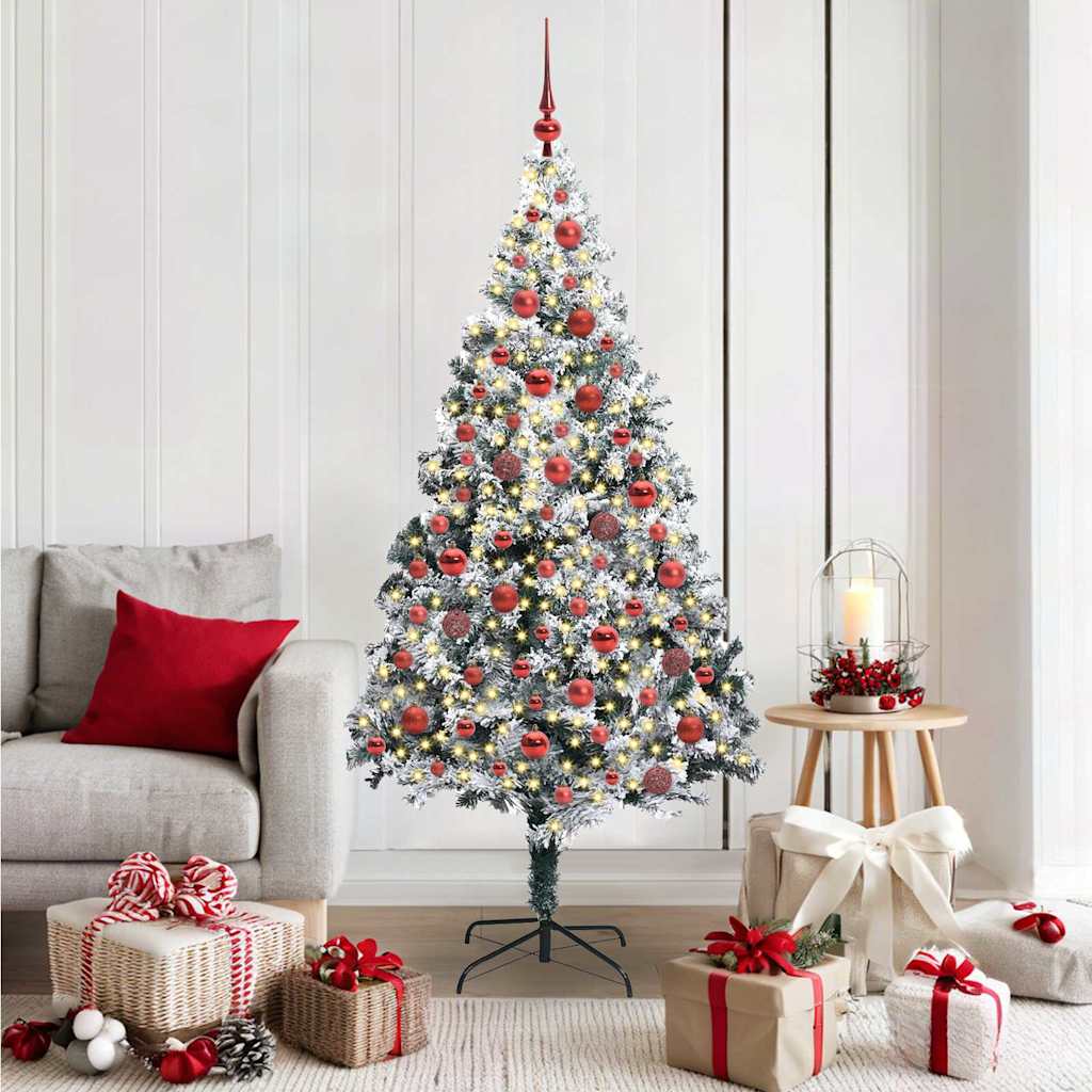 Artificial Christmas Tree with 300 LEDs with Stand Green 180 cm