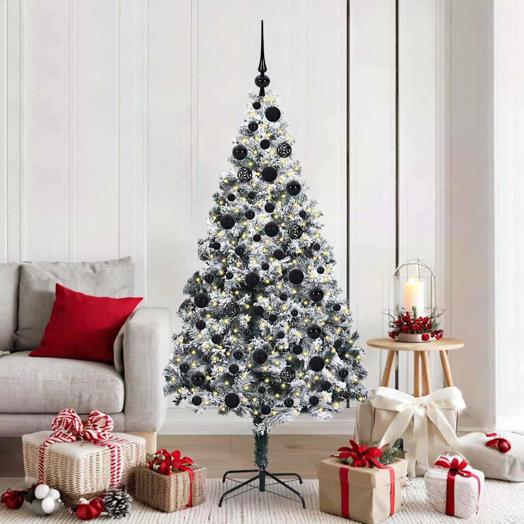 Artificial Christmas Tree with 300 LEDs with Stand Green 180 cm