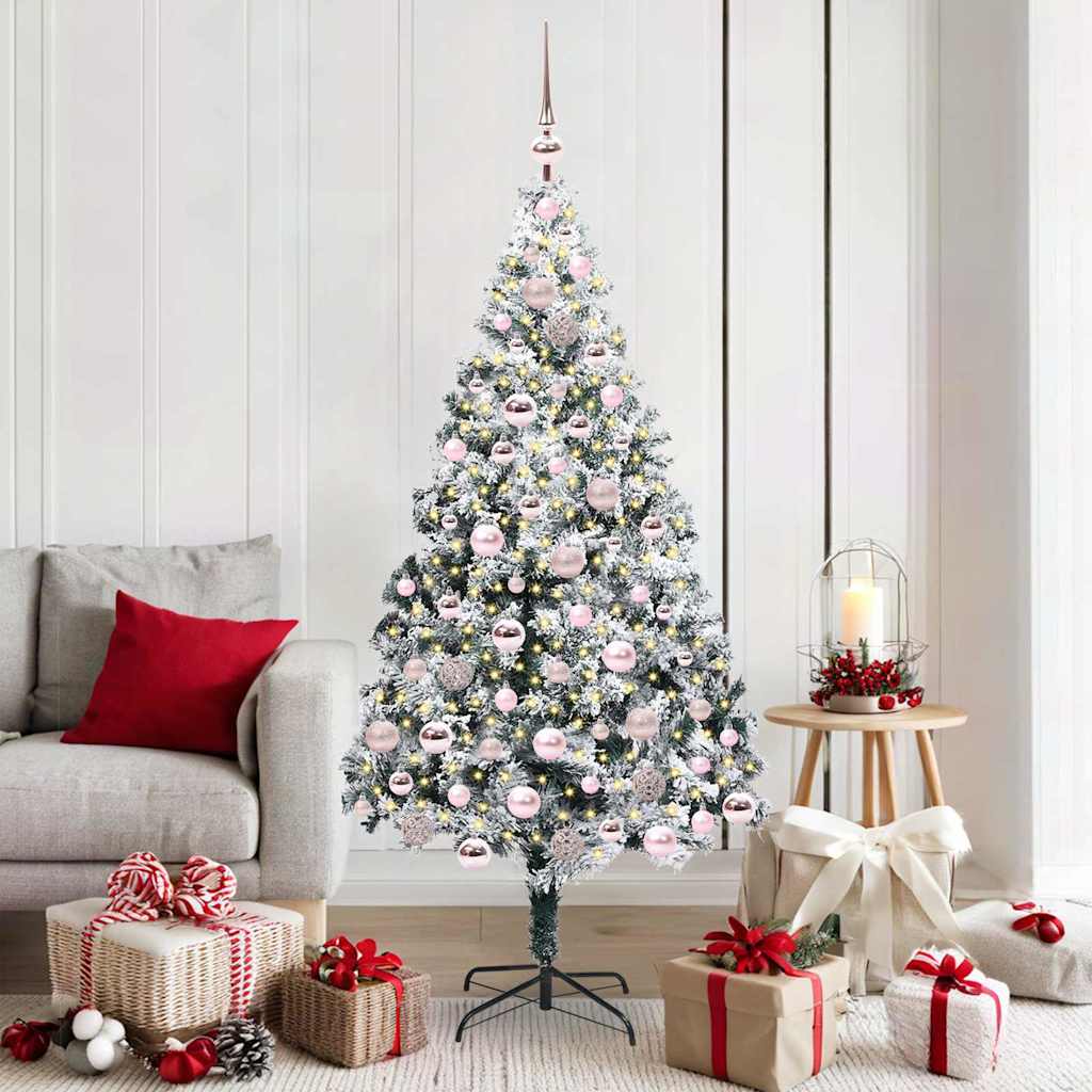 Artificial Christmas Tree with 300 LEDs with Stand Green 180 cm