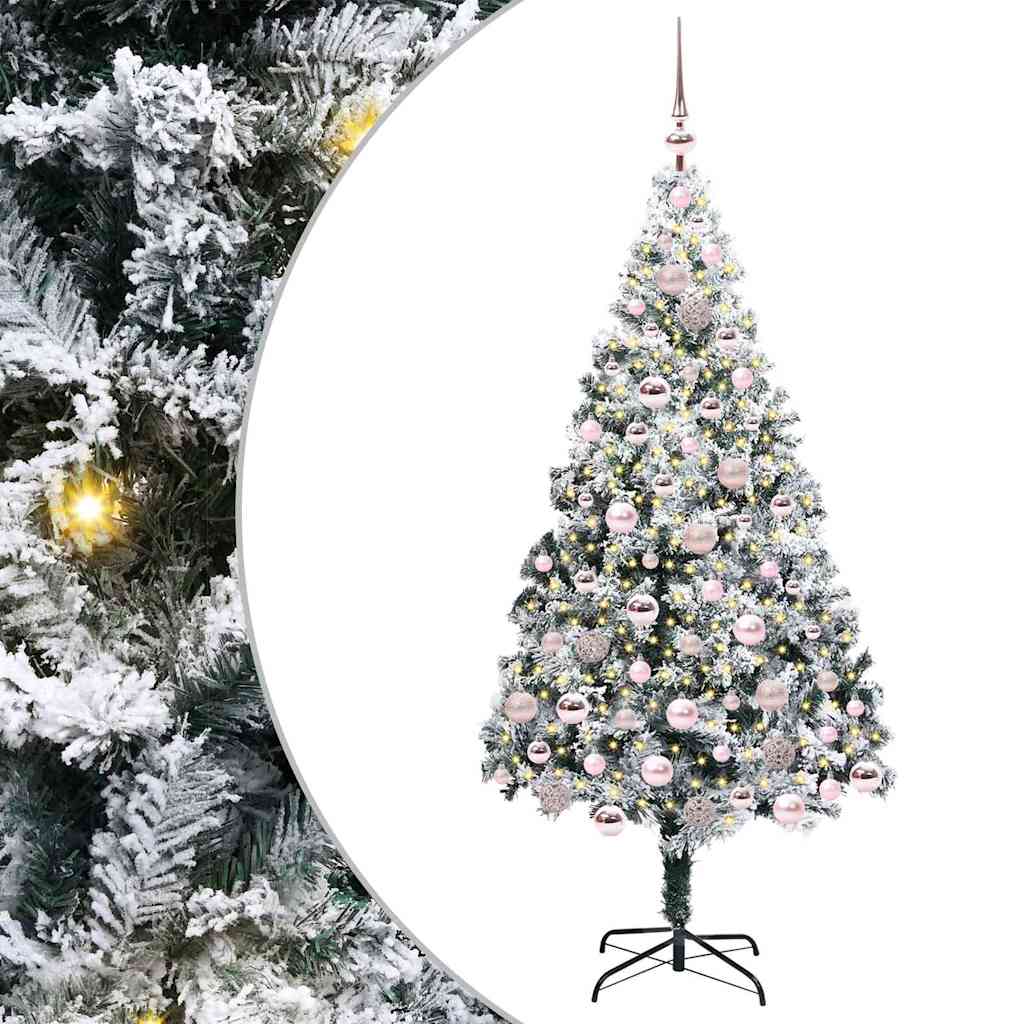 Artificial Christmas Tree with 300 LEDs with Stand Green 180 cm