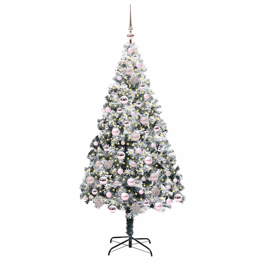 Artificial Christmas Tree with 300 LEDs with Stand Green 180 cm
