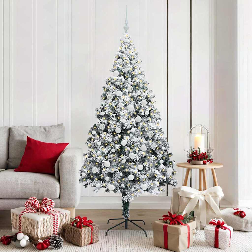 Artificial Christmas Tree with 300 LEDs with Stand Green 180 cm
