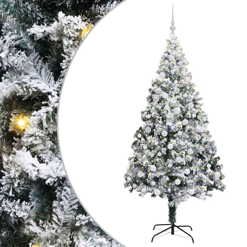 Artificial Christmas Tree with 300 LEDs with Stand Green 180 cm