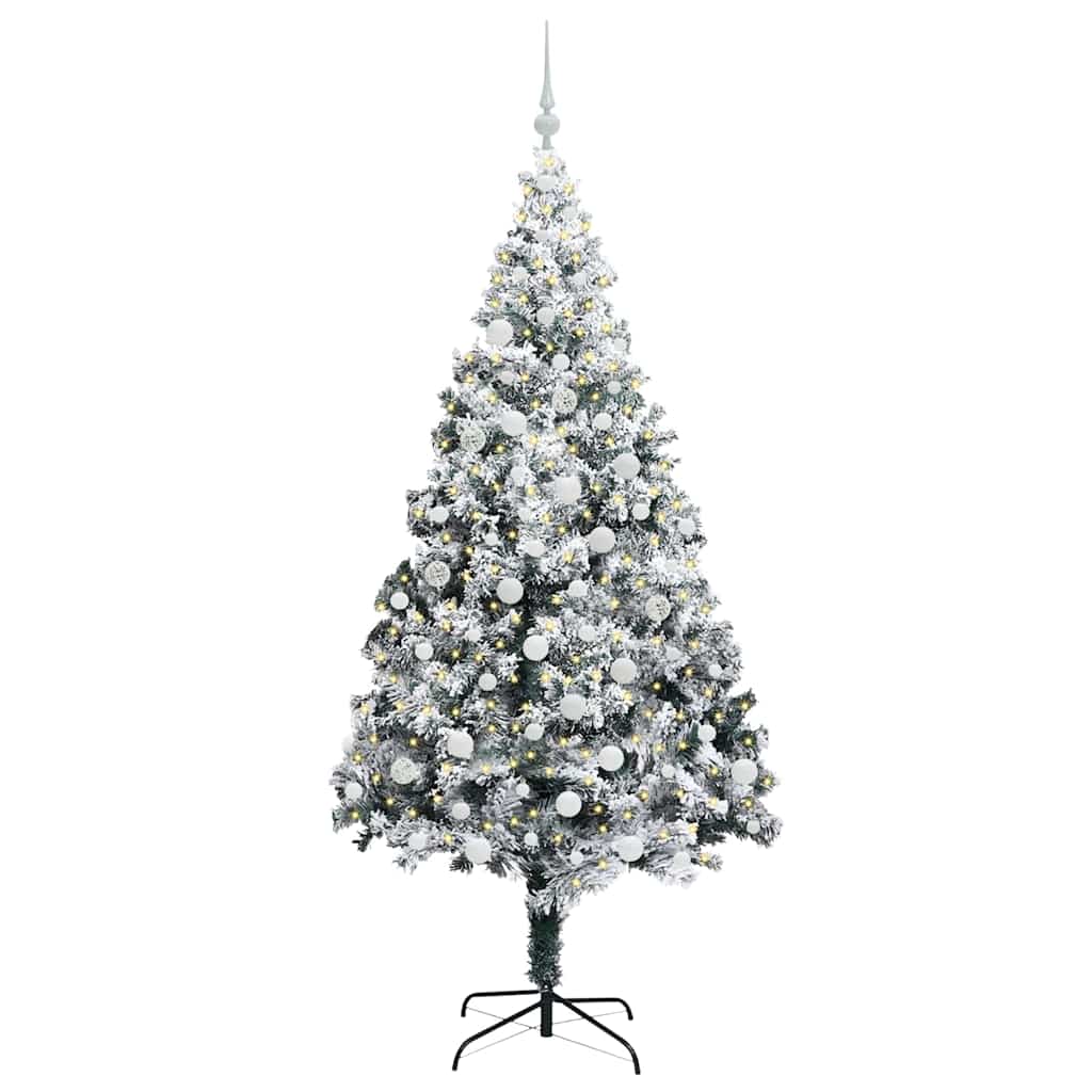 Artificial Christmas Tree with 300 LEDs with Stand Green 180 cm