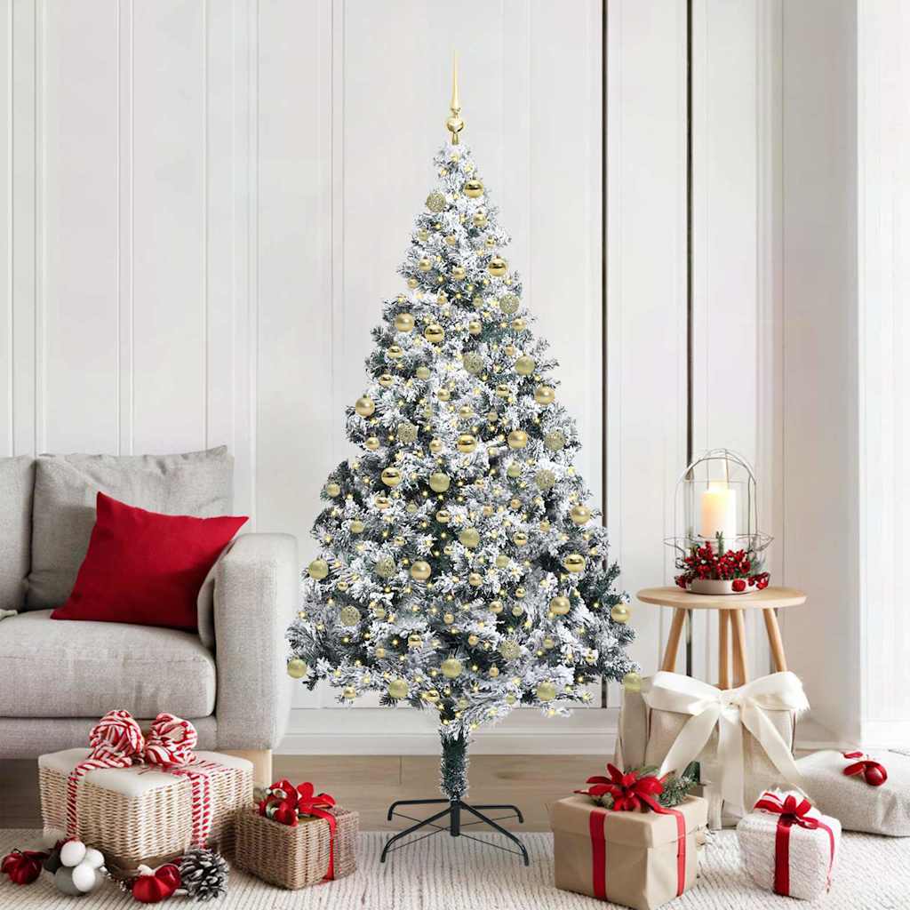 Artificial Christmas Tree with 300 LEDs with Stand Green 180 cm