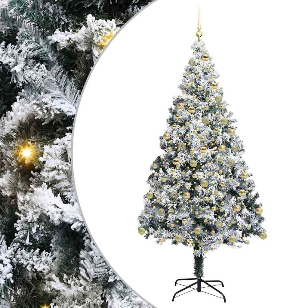 Artificial Christmas Tree with 300 LEDs with Stand Green 180 cm