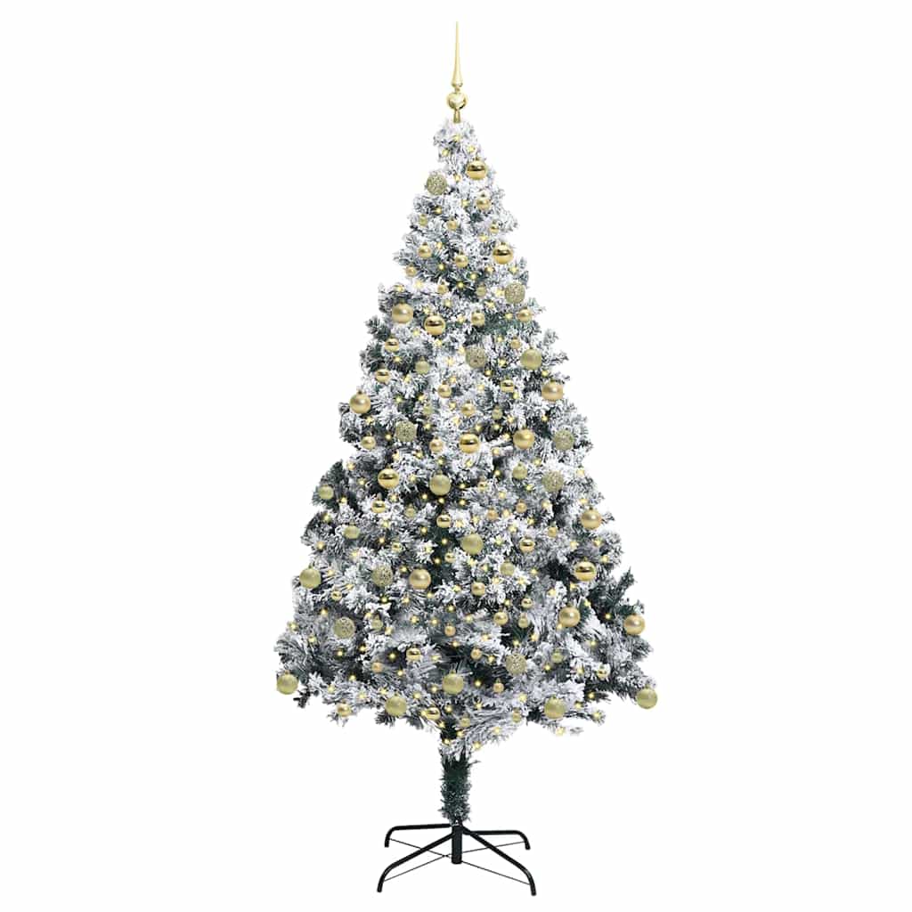 Artificial Christmas Tree with 300 LEDs with Stand Green 180 cm