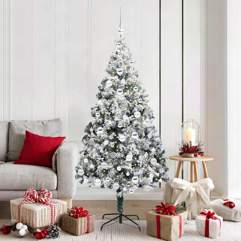 Artificial Christmas Tree with 300 LEDs with Stand Green 180 cm