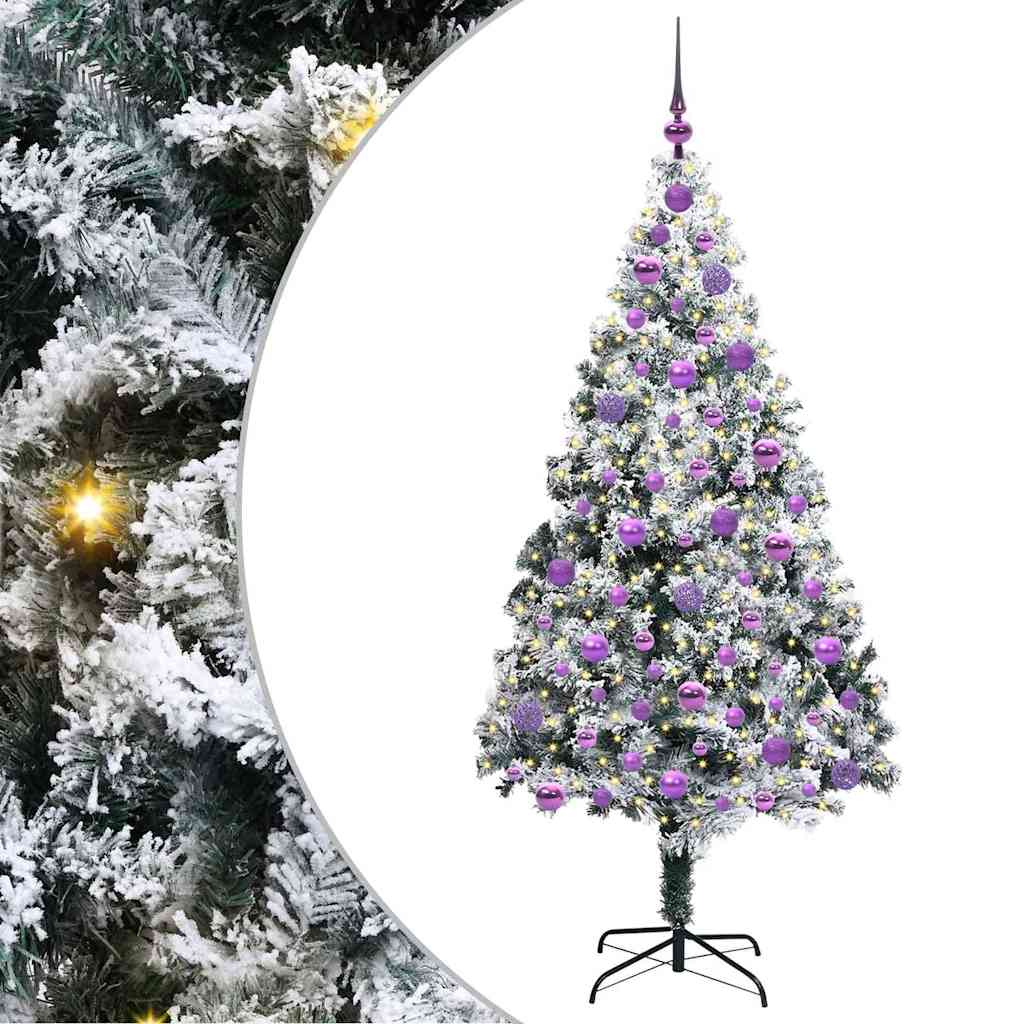 Artificial Christmas Tree with 300 LEDs with Stand Green 180 cm