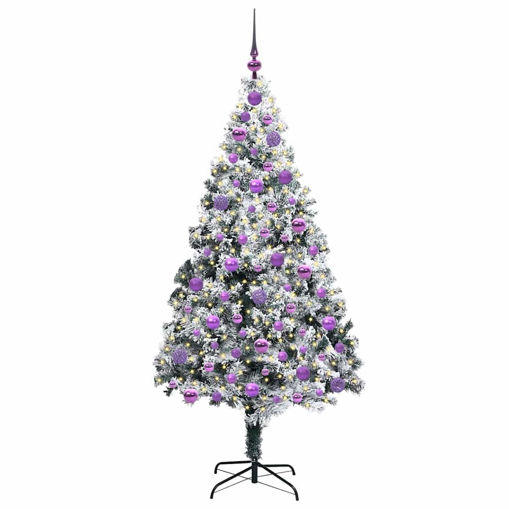 Artificial Christmas Tree with 300 LEDs with Stand Green 180 cm