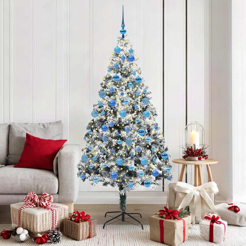 Artificial Christmas Tree with 300 LEDs with Stand Green 180 cm